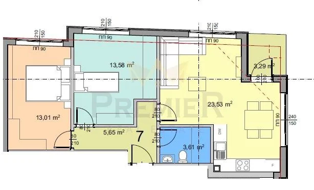 Код на имот: 1019945, Площ: 90 м<sup>2</sup> кв.м, Апартаменти Варна Трошево - Цена: 185500 EUR