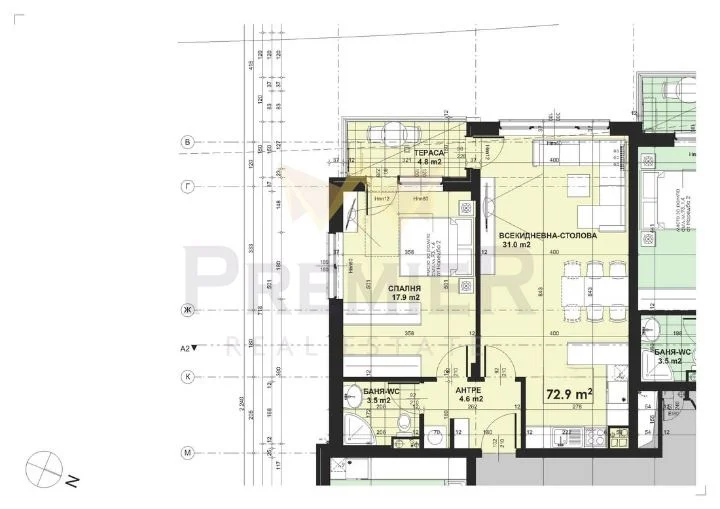 Two-room apartment in the Malinova Dolina district -  - snimka 3 - Imoti Premier