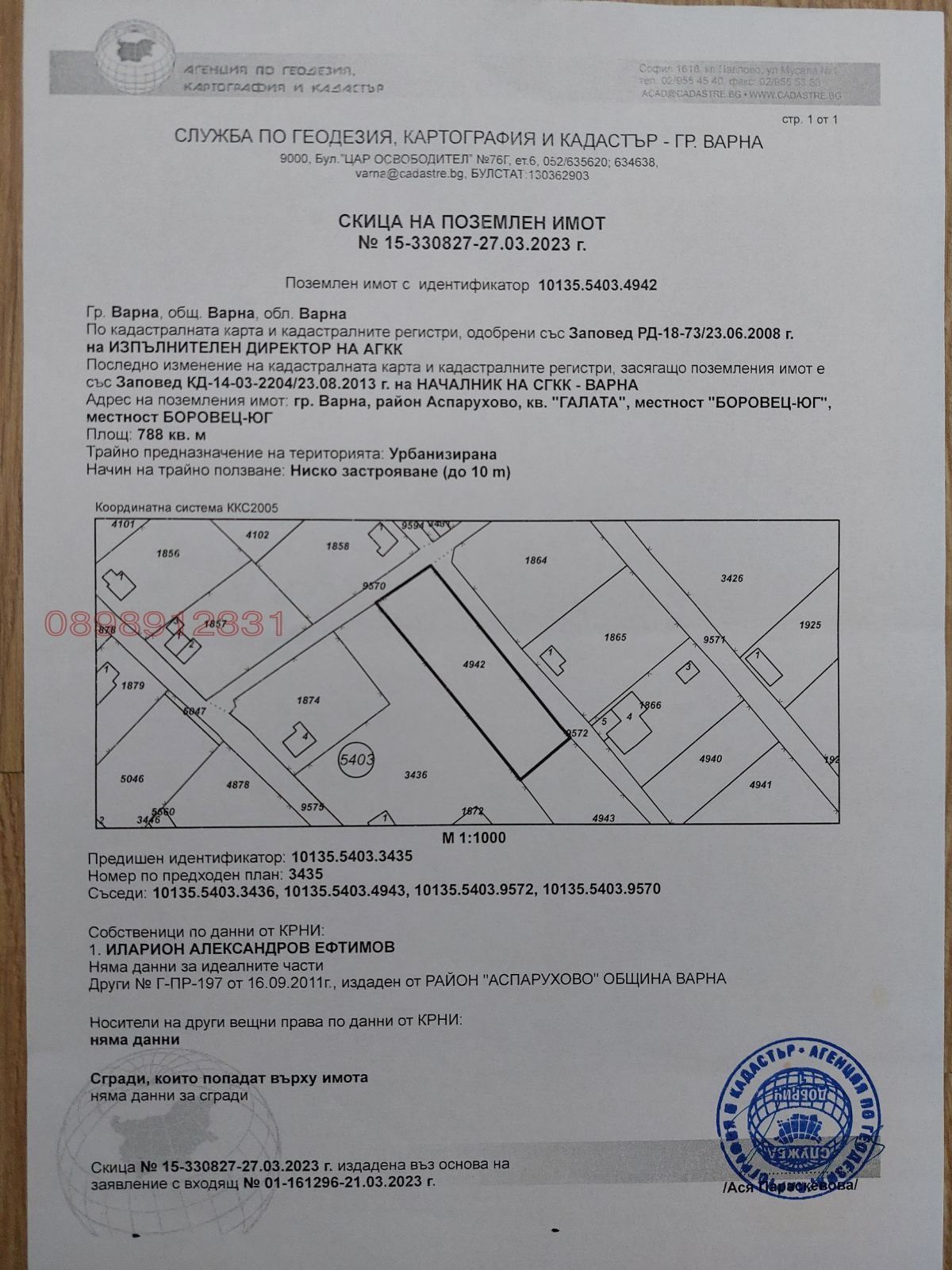 Парцели Варна - 6 - Парцел  в м-ст Боровец-юг, гр.Варна