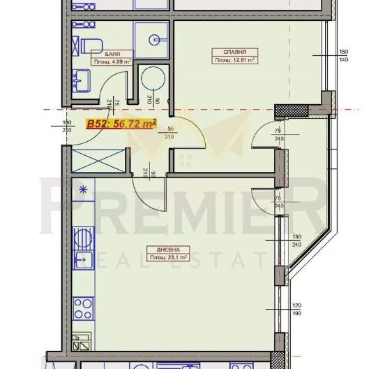 Двустаен тухлен апартамент -  - снимка 8 - Имоти Премиер