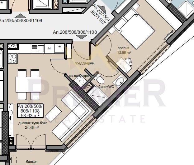 ПРОСТОРЕН ДВУСТАЕН АПАРТАМЕНТ 68 КВ.М. В БРАТЯ МИЛАДИНОВИ -  - снимка 8 - Имоти Премиер