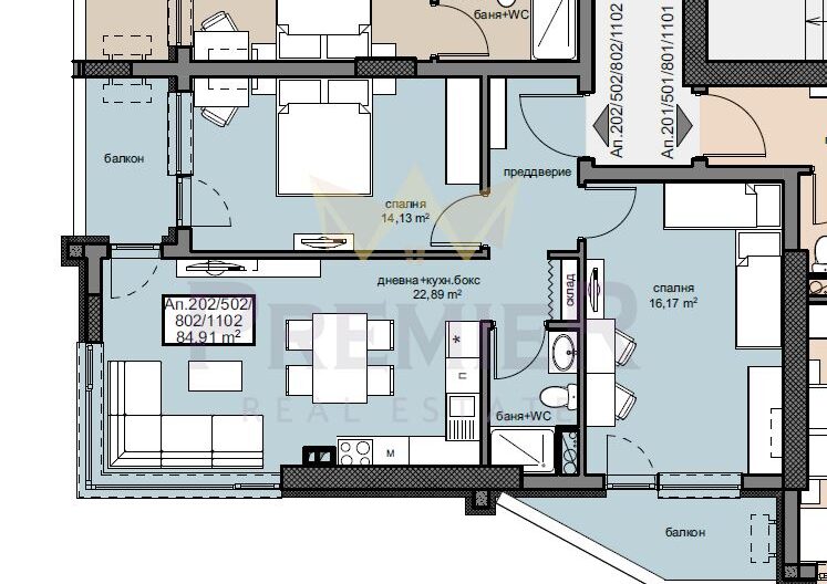 ТРИСТАЕН 100,78 КВ.М. С МОДЕРНО СТРОИТЕЛСТВО -  - снимка 8 - Имоти Премиер