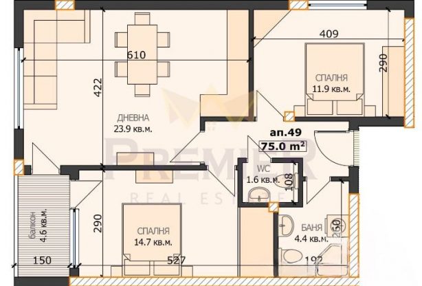 Агенция за недвижими имоти - Имоти Премиер - имот - 1031827, Цена: 184500 EUR